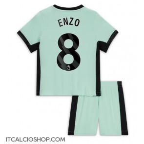 Chelsea Enzo Fernandez #8 Terza Maglia Bambino 2023-24 Manica Corta (+ Pantaloni corti)